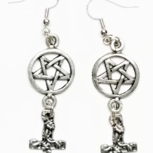 wholesale-samhain-close-out-specials-devil-worshipping-satanic-earrings-jewelry-stainless-steel-pentagram-pentacle-inverted-cross-crucifix-hypoallergenic-lead-and-nickel-free-safe-for-sensitive-ears