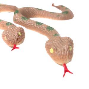 Two Lifelike Realistic Fake Prop Halloween Haunted House Scare Snakes with Snake Tail Rattler