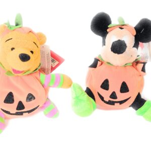 Collectible Vintage New Unused Winnie the Pooh and Mickey Mouse Plush Halloween Pumpkin Costumes Mini Bean Bag Plush
