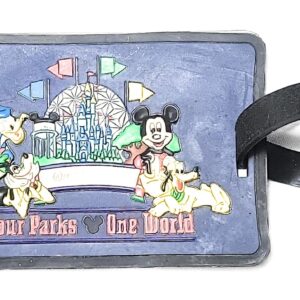 Vintage Walt Disney World Four Parks Rubber Luggage Tag brand new never used