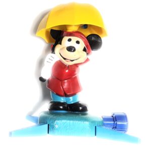 Vintage Walt Disney Productions Mickey Mouse Sprinkler with Umbrella Arco Toys LTD Mattel No. 3706 NIB, Height appx 9.5”